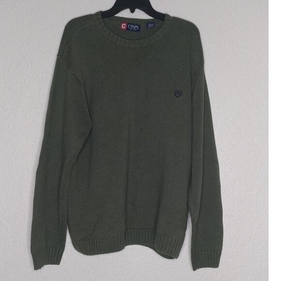 Chaps Crew Neck Sweater Size XL Olive Green (CL) - Picture 1 of 6